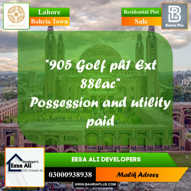 Residential Plot for Sale in Bahria Town, Lahore - (BP-298547)