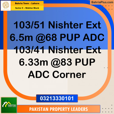 6 Marla Residential Plot for Sale in Sector E - Nishtar Block -  Bahria Town, Lahore - (BP-298549)
