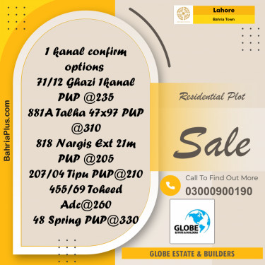 Residential Plot for Sale in Bahria Town, Lahore - (BP-298643)