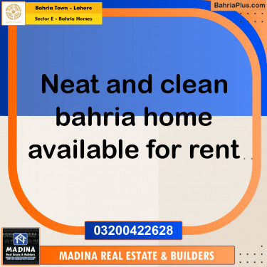 6 Marla Residential House for Rent in Sector E - Bahria Homes -  Bahria Town, Lahore - (BP-298658)