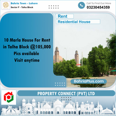 10 Marla Residential House for Rent in Sector F - Talha Block -  Bahria Town, Lahore - (BP-298683)