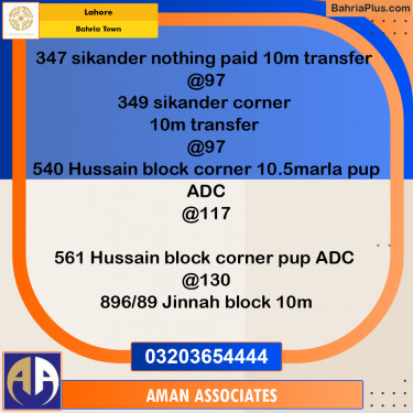 Residential Plot for Sale in Bahria Town, Lahore - (BP-298721)