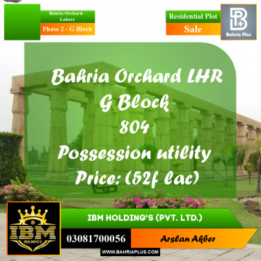 5 Marla Residential Plot for Sale in Phase 2 - G Block -  Bahria Orchard, Lahore - (BP-298730)