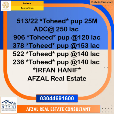 Residential Plot for Sale in Bahria Town, Lahore - (BP-298861)