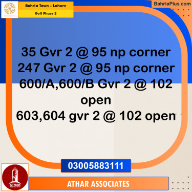 10 Marla Residential Plot for Sale in Golf Phase 2 -  Bahria Town, Lahore - (BP-298888)