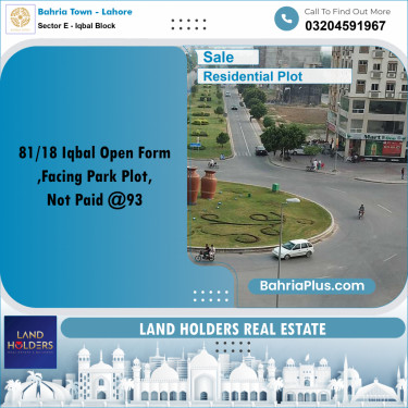 5 Marla Residential Plot for Sale in Sector E - Iqbal Block -  Bahria Town, Lahore - (BP-298902)