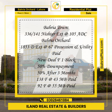 5 Marla Residential Plot for Sale in Phase 2 - F Block -  Bahria Orchard, Lahore - (BP-298909)
