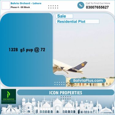 10 Marla Residential Plot for Sale in Phase 4 - G5 Block -  Bahria Orchard, Lahore - (BP-298914)
