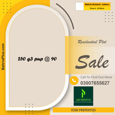 10 Marla Residential Plot for Sale in Phase 4 - G3 Block -  Bahria Orchard, Lahore - (BP-298915)