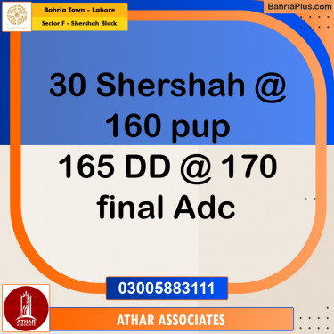 10 Marla Residential Plot for Sale in Sector F - Shershah Block -  Bahria Town, Lahore - (BP-298943)