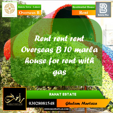 10 Marla Residential House for Rent in Overseas B -  Bahria Town, Lahore - (BP-298970)