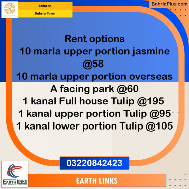 Residential House for Rent in Bahria Town, Lahore - (BP-299009)