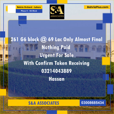 10 Marla Residential Plot for Sale in Phase 4 - G6 Block -  Bahria Orchard, Lahore - (BP-299075)