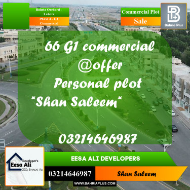 5 Marla Commercial Plot for Sale in Phase 4 - G1 Commercial -  Bahria Orchard, Lahore - (BP-299094)