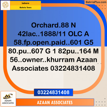 Residential Plot for Sale in Bahria Town, Lahore - (BP-299122)