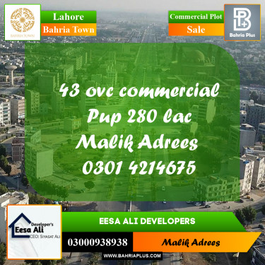 Commercial Plot for Sale in Bahria Town, Lahore - (BP-299172)