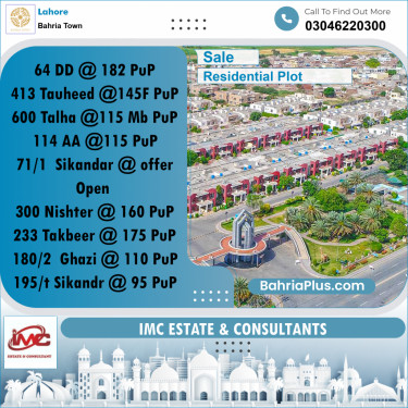 Residential Plot for Sale in Bahria Town, Lahore - (BP-299210)