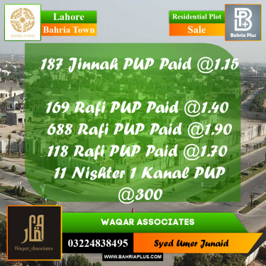 Residential Plot for Sale in Bahria Town, Lahore - (BP-299229)