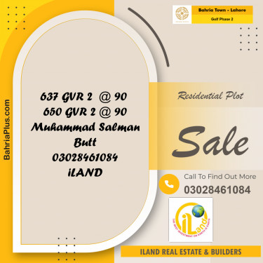 10 Marla Residential Plot for Sale in Golf Phase 2 -  Bahria Town, Lahore - (BP-299253)