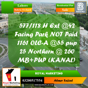 Residential Plot for Sale in Bahria Orchard, Lahore - (BP-299340)