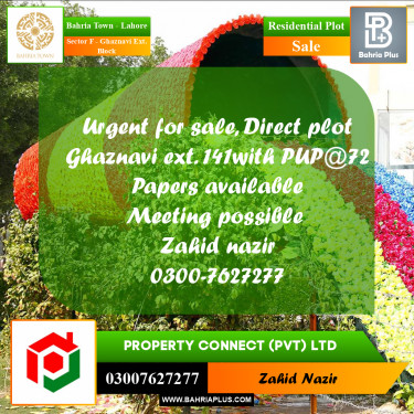 Residential Plot for Sale in Sector F - Ghaznavi Ext. Block -  Bahria Town, Lahore - (BP-299360)