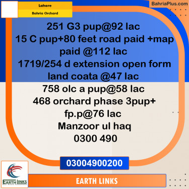 10 Marla Residential Plot for Sale in Bahria Orchard, Lahore - (BP-299376)