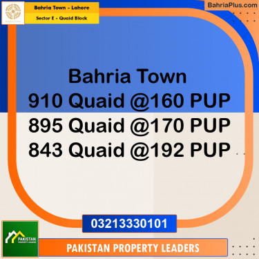 10 Marla Residential Plot for Sale in Sector E - Quaid Block -  Bahria Town, Lahore - (BP-299437)