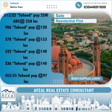 Residential Plot for Sale in Bahria Town, Lahore - (BP-299464)