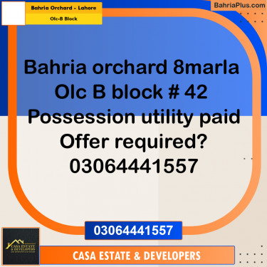 8 Marla Residential Plot for Sale in OLC-B Block -  Bahria Orchard, Lahore - (BP-299471)