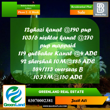 5 Marla Residential Plot for Sale in Phase 2 - E Block -  Bahria Orchard, Lahore - (BP-299511)