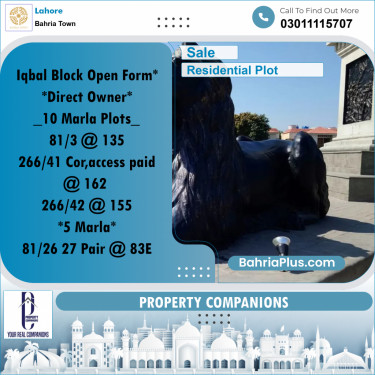 Residential Plot for Sale in Bahria Town, Lahore - (BP-299577)