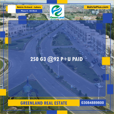 10 Marla Residential Plot for Sale in Phase 4 - G3 Block -  Bahria Orchard, Lahore - (BP-299604)