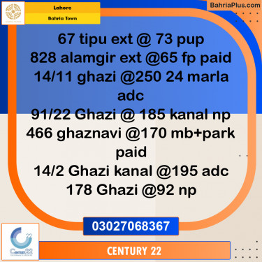 Residential Plot for Sale in Bahria Town, Lahore - (BP-299627)