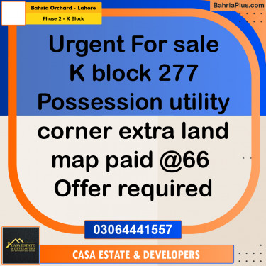 6.5 Marla Residential Plot for Sale in Phase 2 - K Block -  Bahria Orchard, Lahore - (BP-299688)