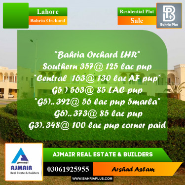 Residential Plot for Sale in Bahria Orchard, Lahore - (BP-299810)