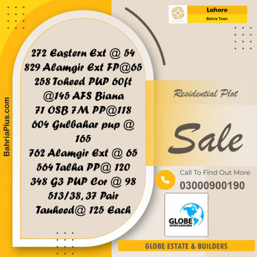 Residential Plot for Sale in Bahria Town, Lahore - (BP-299821)
