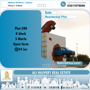 5 Marla Residential Plot for Sale in Phase 2 - K Block -  Bahria Orchard, Lahore - (BP-299853)