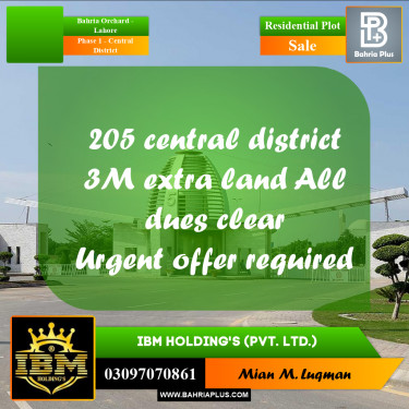 10 Marla Residential Plot for Sale in Phase 1 - Central District -  Bahria Orchard, Lahore - (BP-299857)