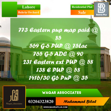 5 Marla Residential Plot for Sale in Bahria Orchard, Lahore - (BP-299915)