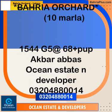 10 Marla Residential Plot for Sale in Phase 4 - G5 Block -  Bahria Orchard, Lahore - (BP-300030)