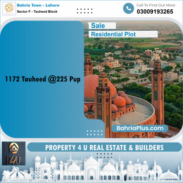 1 Kanal Residential Plot for Sale in Sector F - Tauheed Block -  Bahria Town, Lahore - (BP-300040)