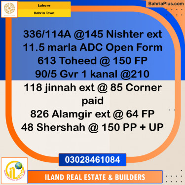 Residential Plot for Sale in Bahria Town, Lahore - (BP-300045)