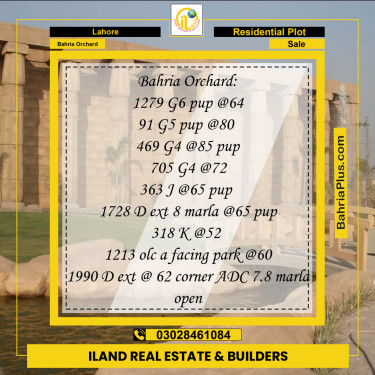 Residential Plot for Sale in Bahria Orchard, Lahore - (BP-300047)