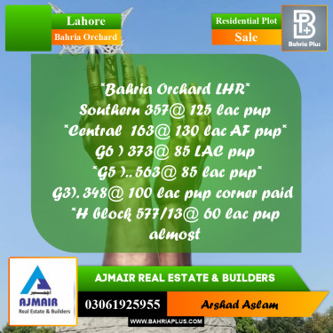 Residential Plot for Sale in Bahria Orchard, Lahore - (BP-300071)