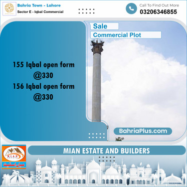 5 Marla Commercial Plot for Sale in Sector E - Iqbal Commercial -  Bahria Town, Lahore - (BP-300103)