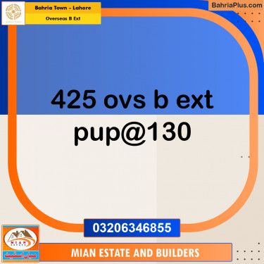 10 Marla Residential Plot for Sale in Overseas B Ext -  Bahria Town, Lahore - (BP-300136)