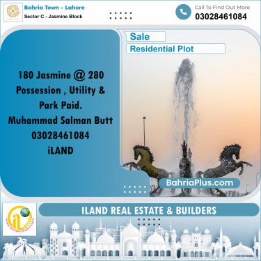 10 Marla Residential Plot for Sale in Sector C - Jasmine Block -  Bahria Town, Lahore - (BP-300143)