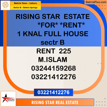 10 Kanal Residential House for Rent in Sector B - Bahria Springs -  Bahria Town, Lahore - (BP-300147)