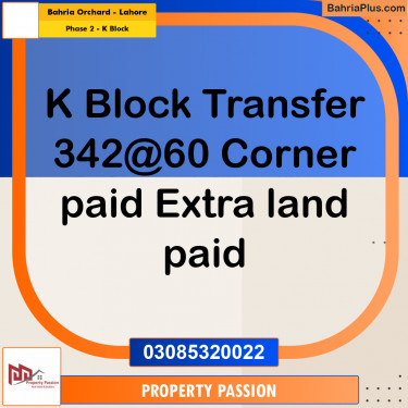 5 Marla Residential Plot for Sale in Phase 2 - K Block -  Bahria Orchard, Lahore - (BP-300215)