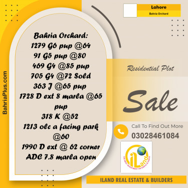Residential Plot for Sale in Bahria Orchard, Lahore - (BP-300258)